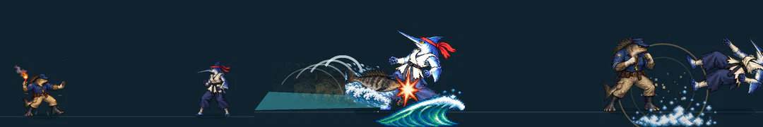 Three frames of WITWATER, from the game's move list