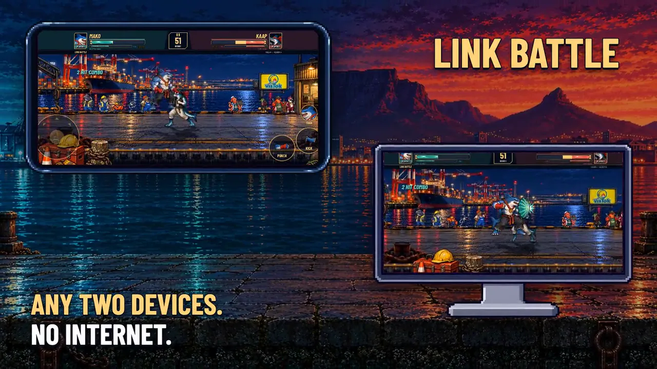 A phone and a computer in the same Link Battle